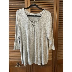 Lane Bryant Soft Grey Loungewear Top (Size 26/28)